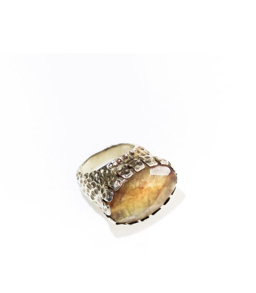 Yellow Raw Sapphire Ring